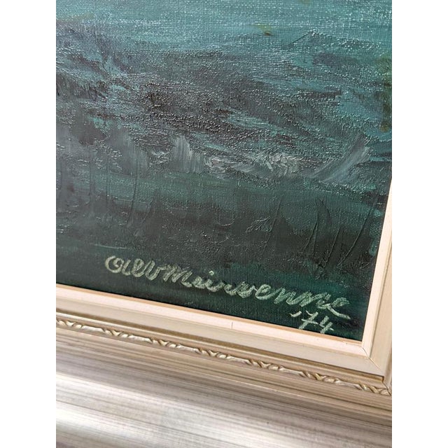Late 20th Century Alfons Meirvenne, Landscape Painting, 1974, Canvas For Sale - Image 5 of 6