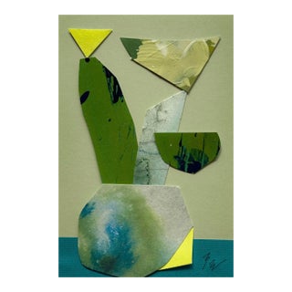 "Petal 4" Original Mixed-Media Collage on Paper by Zac Woodiel For Sale