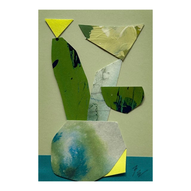 "Petal 4" Original Mixed-Media Collage on Paper by Zac Woodiel For Sale