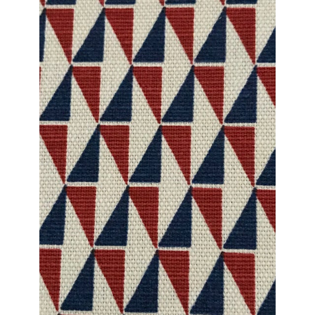 Vintage Schumacher Design 107 Red & Blue Fabric by Frank Lloyd Wright 3 1/2 Yards Chairish