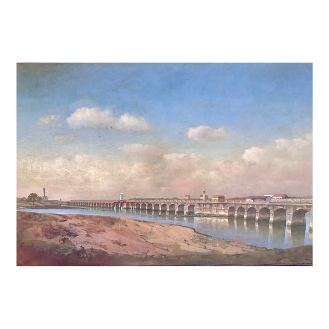 Huge Didier Lapène European Landscape Oil Painting - Point De La Barra For Sale - Image 4 of 6