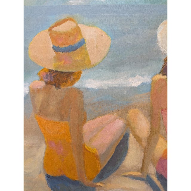 "Casting Shadows" - Original Oil Painting by Paul Scaturro A luminous beach scene capturing two figures in sun hats...