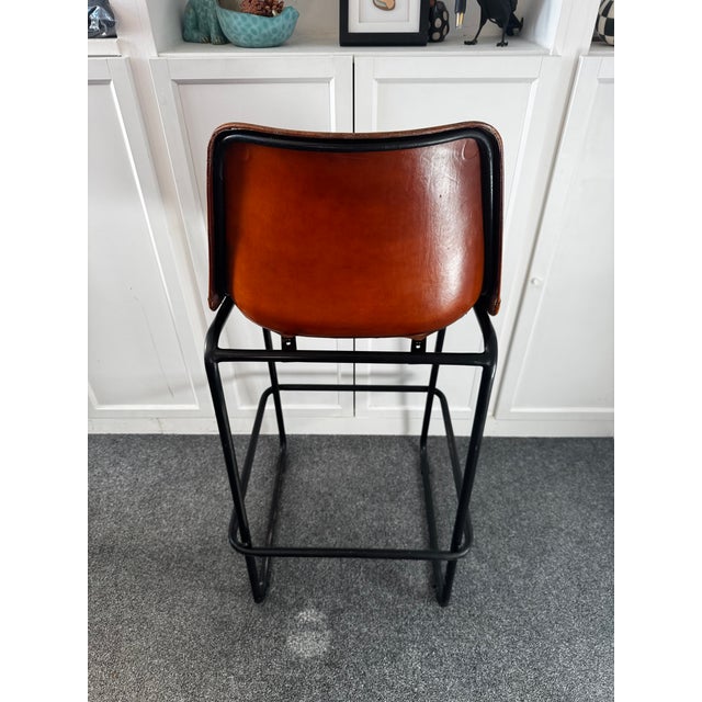 Vintage Industrial Bar Stools 72cm Seat – Original Patina – Set of 4 For Sale - Image 9 of 16