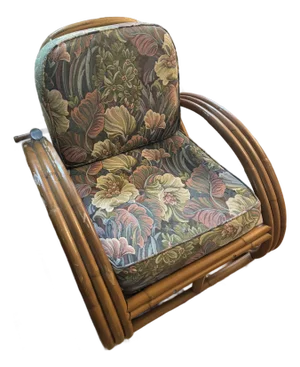 Mid Century 3 Strand Reverse Pretzel Rattan Chair
