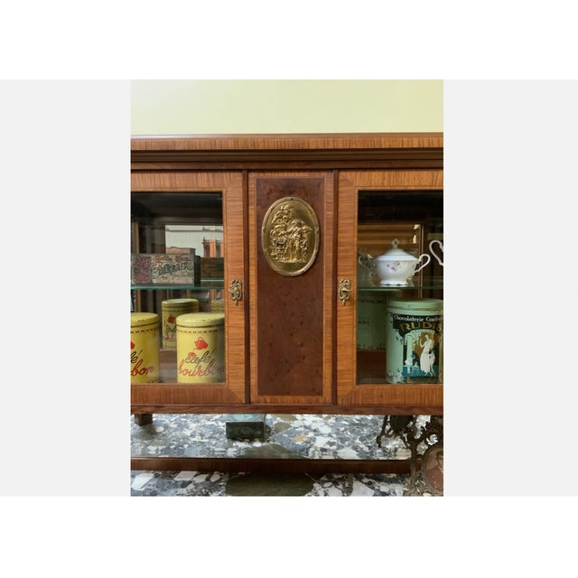 Brown Antique Art Nouveau Display Buffet in Bronze, 1910s For Sale - Image 8 of 14