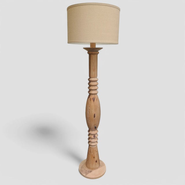 Vintage Sculptural Coastal Raw Wood Floor Lamp For Sale - Image 10 of 10