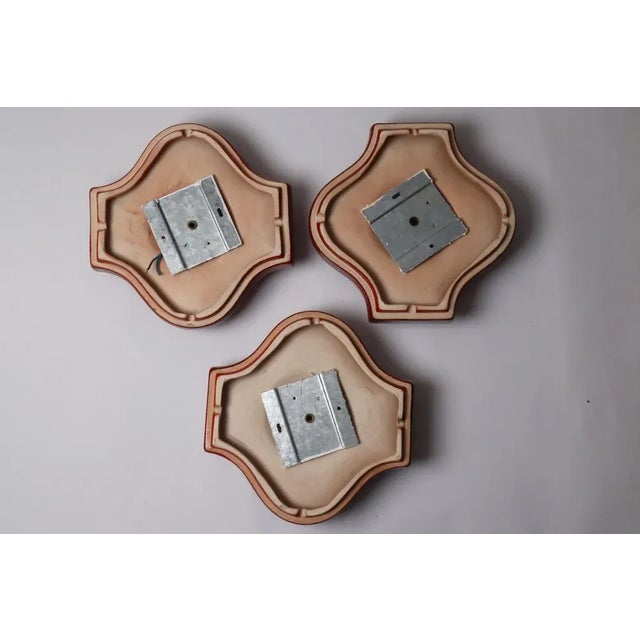 Ceramic Vintage Wall Lamps from Hustadt Leuchten, 1970s, Set of 3 For Sale - Image 7 of 10