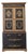Mid 20th Century Scandinavian Black Painted Pine Linen Press With Hand-Painted Gustavian Folk Paint For Sale