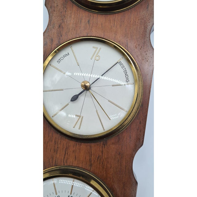 Brown Vintage Weather Station Barometer, 1970s For Sale - Image 8 of 13
