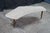 White Mid Century Modern Sculptural Travertine Stone Walnut Boomerang Coffee Table MCM For Sale - Image 8 of 15