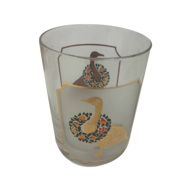 1970s Set of 8 Vintage Culver Festive Geese Old Fashioned Glasses For Sale - Image 5 of 10