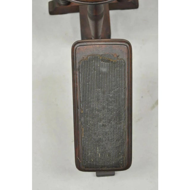 Antique Jacobean Walnut Shoe Shine Box Stool Vintage Retail Store Decor Footrest For Sale In Philadelphia - Image 6 of 8