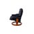 Set of Black Leather Reno Recliner and Ottoman with Manual Function from Stressless For Sale - Image 15 of 18