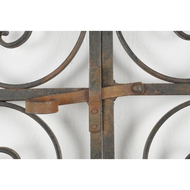 Vintage Entryway Wrought Iron Double Garden Gates For Sale - Image 4 of 9