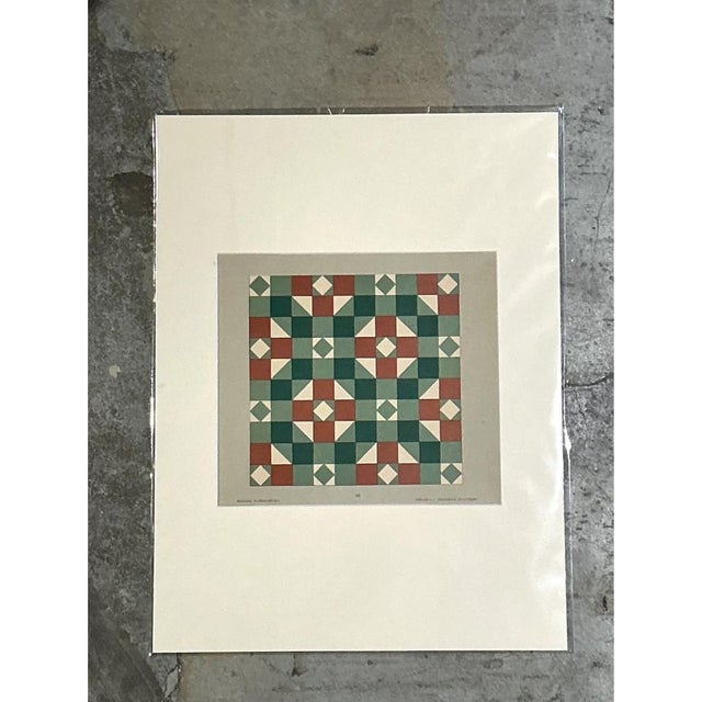 Mid-Century Modern Vintage Geometric Tile Pattern Serigraph For Sale - Image 3 of 12