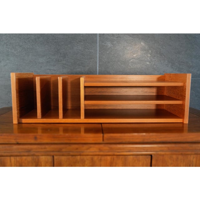 Mid-Century Modern MCM Teak Desk Organizer Designed by by Georg Petersens for Pedersen and Hansen Made in Denmark. For Sale - Image 3 of 10