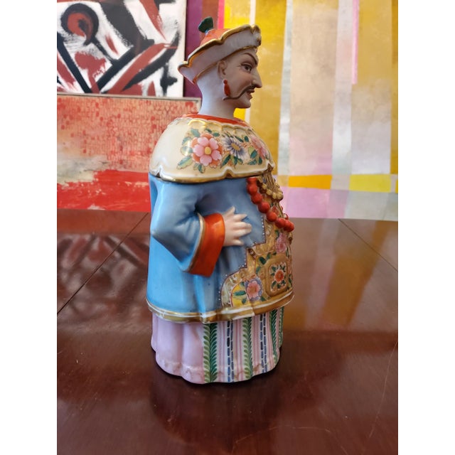 Baby Blue Mid 19th Century Antique Meissen Porcelain Style Chinoiserie Sculpture Box For Sale - Image 8 of 8