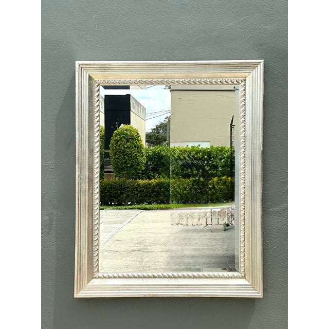 Late 20th Century Vintage Carved Wood and Mirrored Glass Mirror For Sale - Image 5 of 12