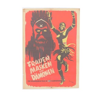 Vintage Womens Masks and Demons Movie Poster by Kurt Geffers for DEFA FILM, 1940s For Sale