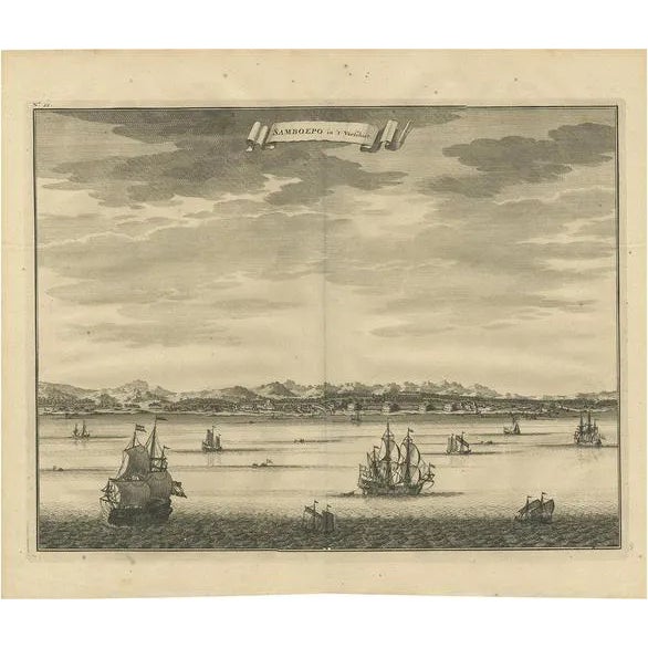 F. Valentijn, Illustration of Samboepo, 1726, Print For Sale