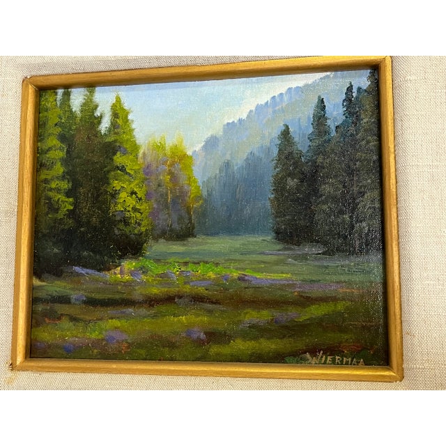 Signed original oil painting by Bob Wiermaa (California, 1934-present). It is beautifully rendered in Wiermaa's...