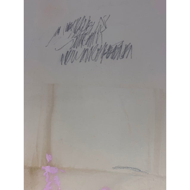 Contemporary Abstract Acrylics, Oil, Spray Paint on Vintage Linen "All the Rooms We Left Unfinished" by Manuela Karin Knaut For Sale - Image 9 of 11