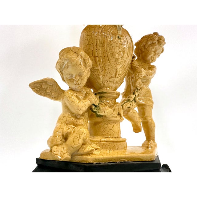 Stone Neo-Classical Table Lamp with Cherubs by Amilcare Santini for Kalmar, 1960s For Sale - Image 7 of 12