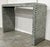 Stylish Modern Mother of Pearl Waterfall Console Table, silver metal feet, showroom floor sample