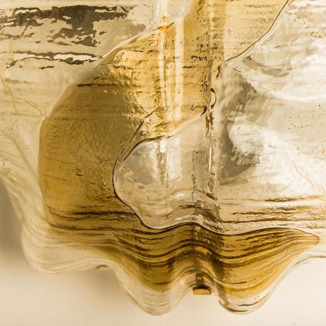 Amber and Clear Glass Wall Light attributed to J. T. Kalmar, 1970 For Sale - Image 9 of 13