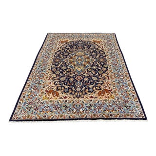 7 Ft X 11 Ft Traditional Persian Floral Medallion Area Rug For Sale