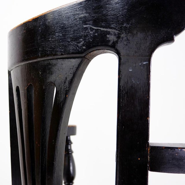 Antique Black Stained Oak Chair For Sale - Image 13 of 16