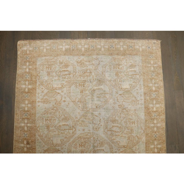 Mid 20th Century Vintage Ivory Balouch Pictorial Rug - 2'11" x 5' For Sale - Image 5 of 8