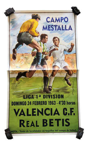 Football Match in Valencia by Poster, 1963
