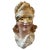 A mid-century modern ceramic bust of the blindfolded goddess synonymous with luck manufactured by Ceramica Artistica...