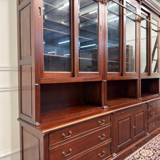 Classic English Library Cabinet Bookcase For Sale - Image 6 of 18