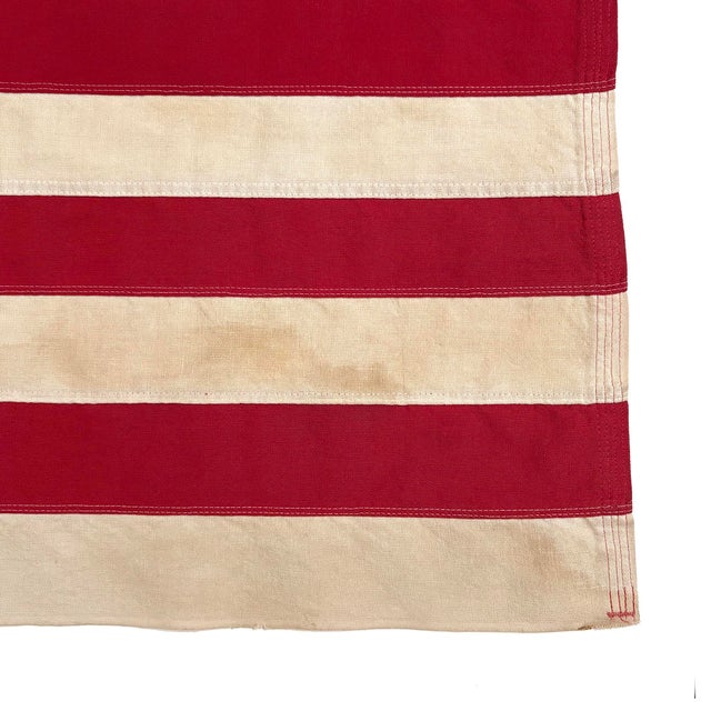 Vintage Cotton Embroidered Bennington 76 American Flag For Sale - Image 4 of 5