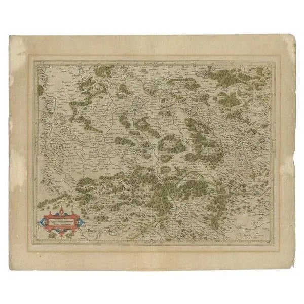 Antique map titled 'Lotharingiae Ducatus'. Old map of the southern portion of the Lorraine region, France. Lorraine is a...