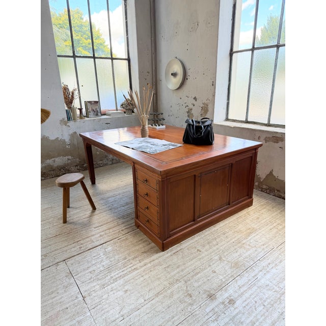 Antique Double-Sided Desk with Walnut Countertop, 1900s For Sale - Image 11 of 18