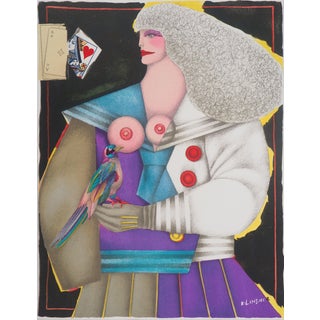 Richard Lindner, Dame de coeur, Nude, Lithograph For Sale