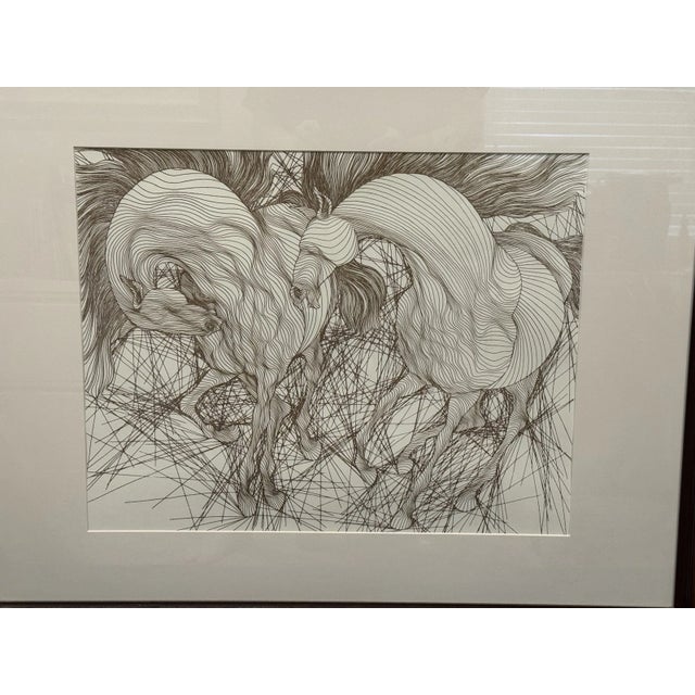 Overview: Up for sale is an original etching by listed Moroccan artist, Guillaume Azoulay (1949-). Azoulay is a unique...