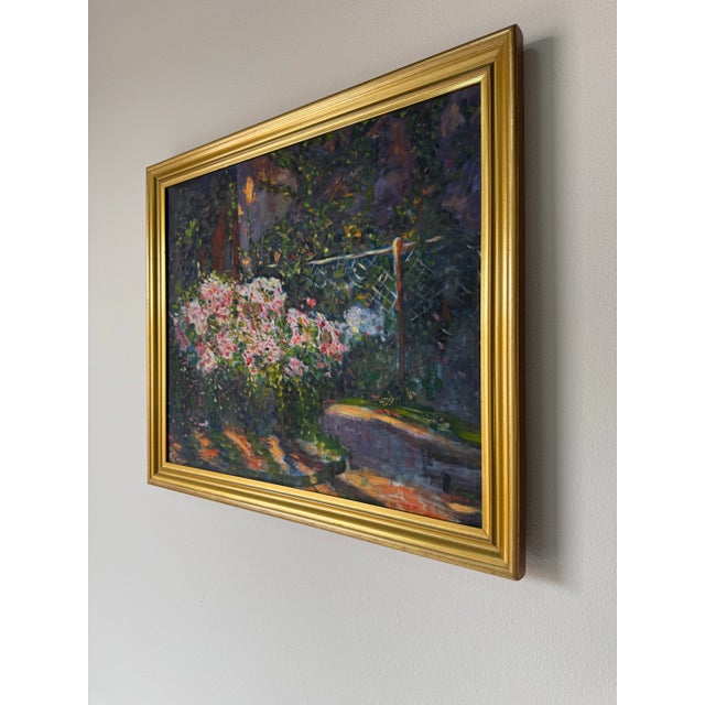 Mid-Century Modern 1980"s Vintage D. Osorio Garden House Entrance Oil on Canvas Painting, Framed/ Sold For Sale - Image 3 of 9