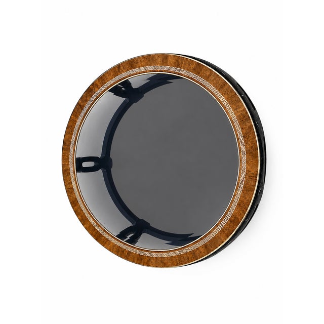 Vintage Drexel Chinoiserie Black Lacquer & Gold Gilt Round Glass Drum Coffee Table For Sale In Boston - Image 6 of 13
