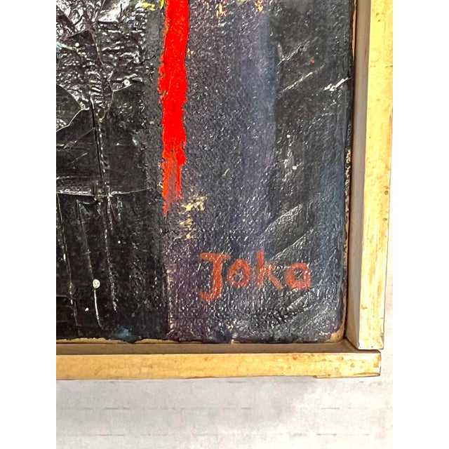 Mid Century Original Mixed Media Abstract Painting For Sale - Image 4 of 4