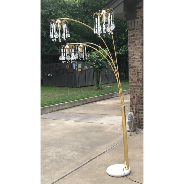 Vintage Mid Century Waterfall Floor Lamp With Marble Base Chairish