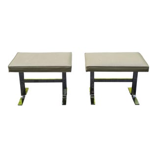 Mid Century Modern Design Institute of America Chrome Bench Ottomans - a Pair For Sale