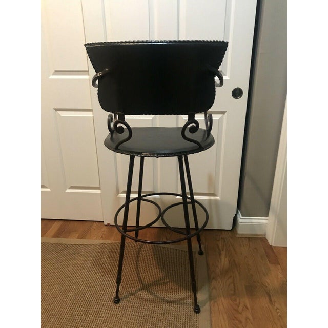 Arhaus Black Wrought Iron Bar Stools Set of 4 Chairish