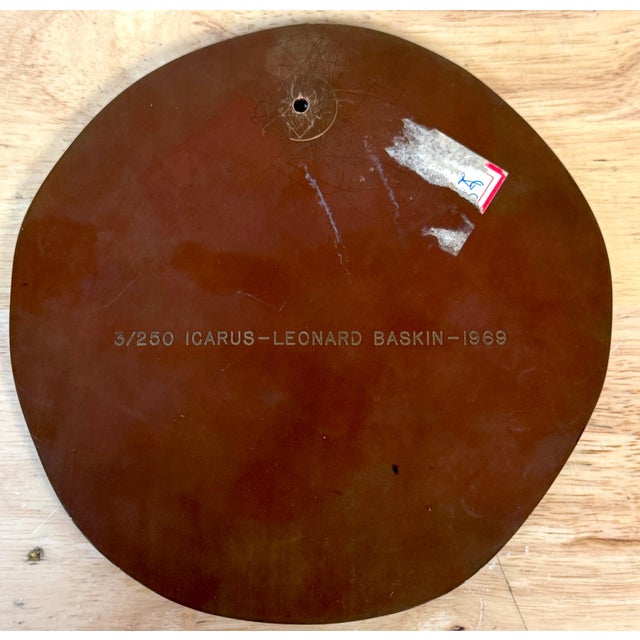 Leonard Baskin, Icarus, Numbered 3/250, Cast Bronze Wall Plaque, 1969 For Sale - Image 13 of 13