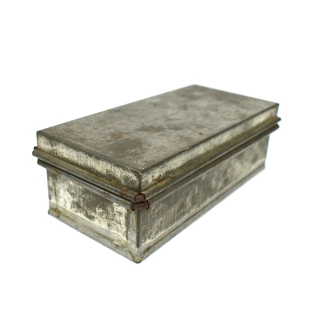 Mid 20th Century Mid 20th Century Handmade Galvanized Metal Box For Sale - Image 5 of 12