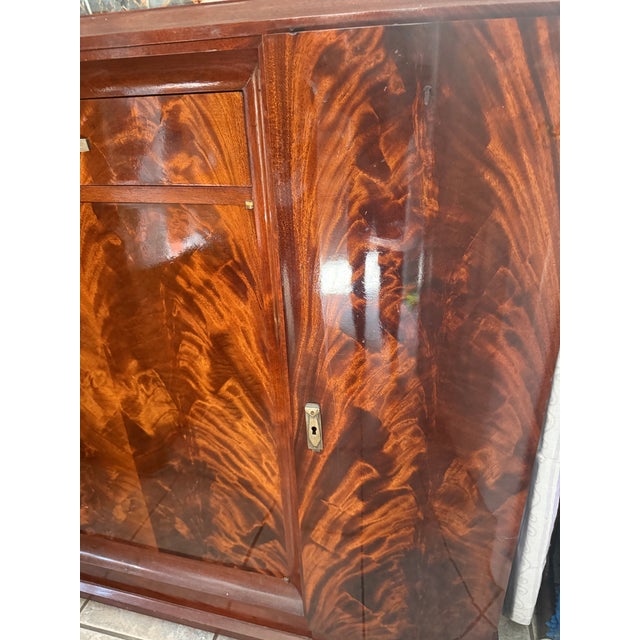 Museum-Quality French Art Deco Sideboard With Spectacular Limousin Bronze Sculpture For Sale - Image 4 of 11