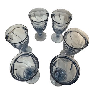 Vintage Noritake Sweet Swirl, Light Blue Sweet Tea Glasses - Set of 6 For Sale